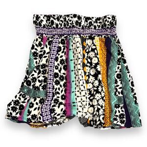 Joe B Girls Colorful Skirt Smocked Elastic Waistband Lightweight Medium